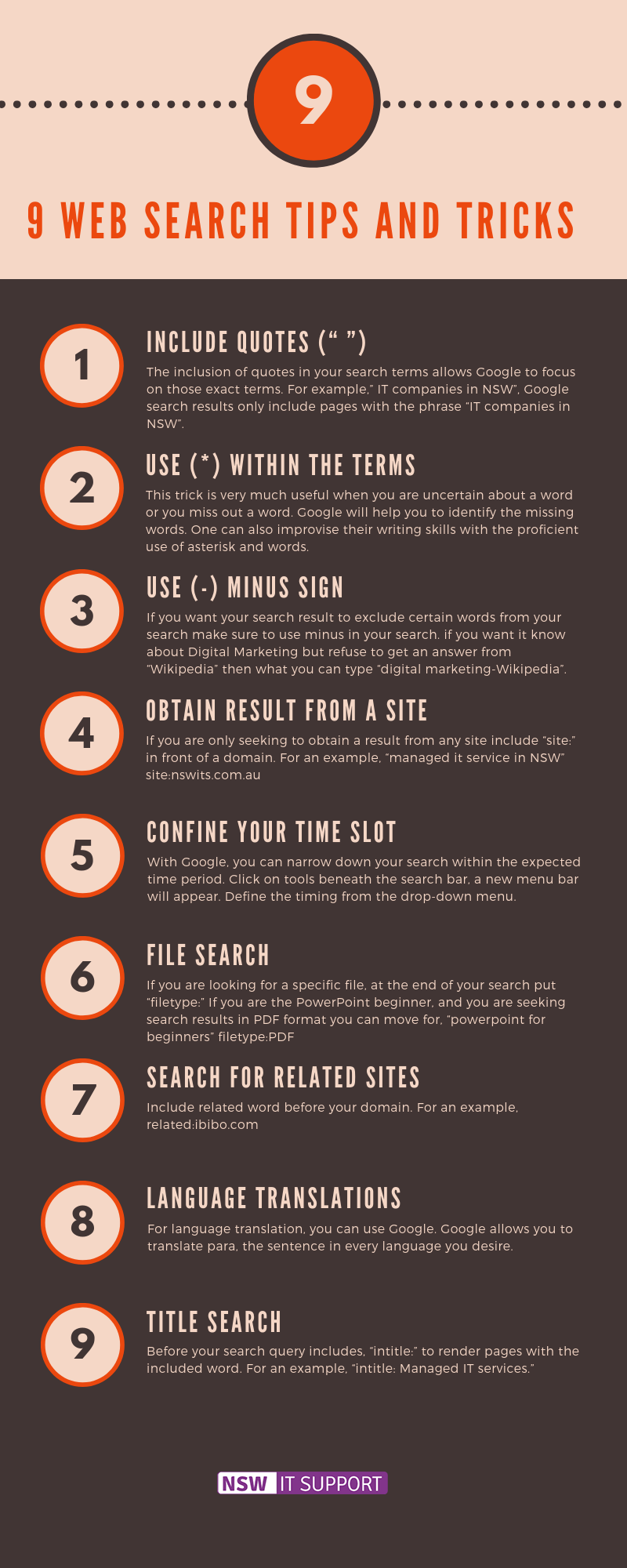 web search tips and tricks infographic