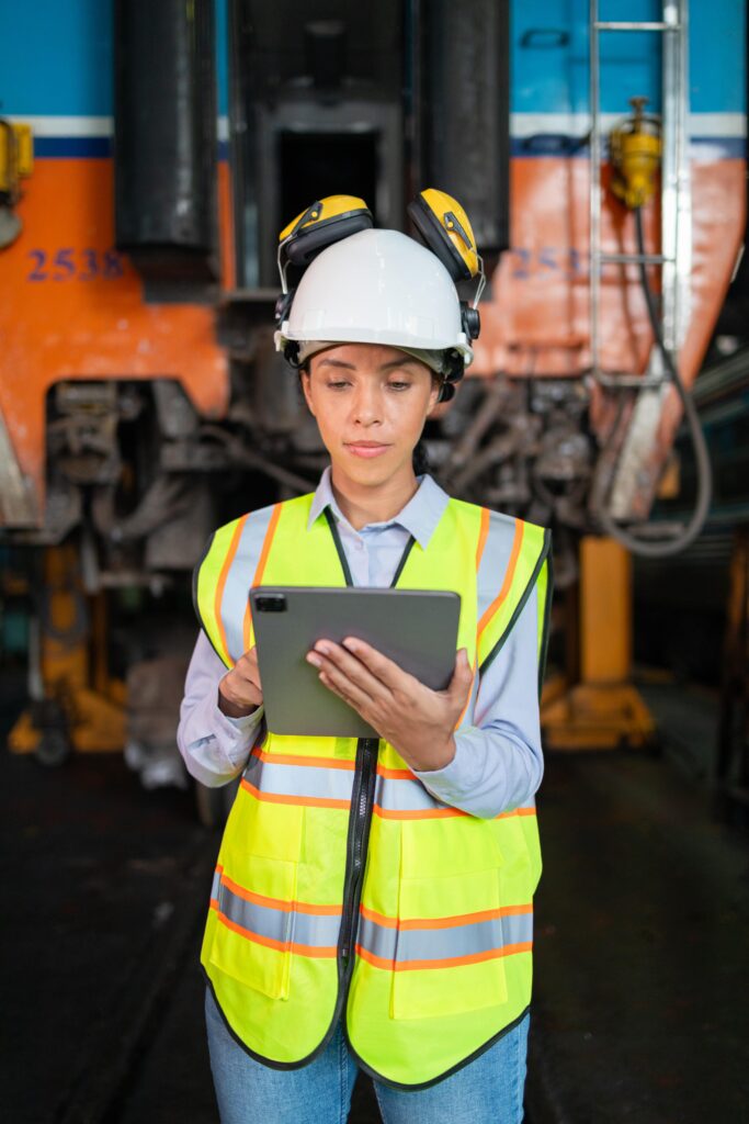 female industrial engineer with tablet in train ya 2025 03 08 19 00 27 utc min